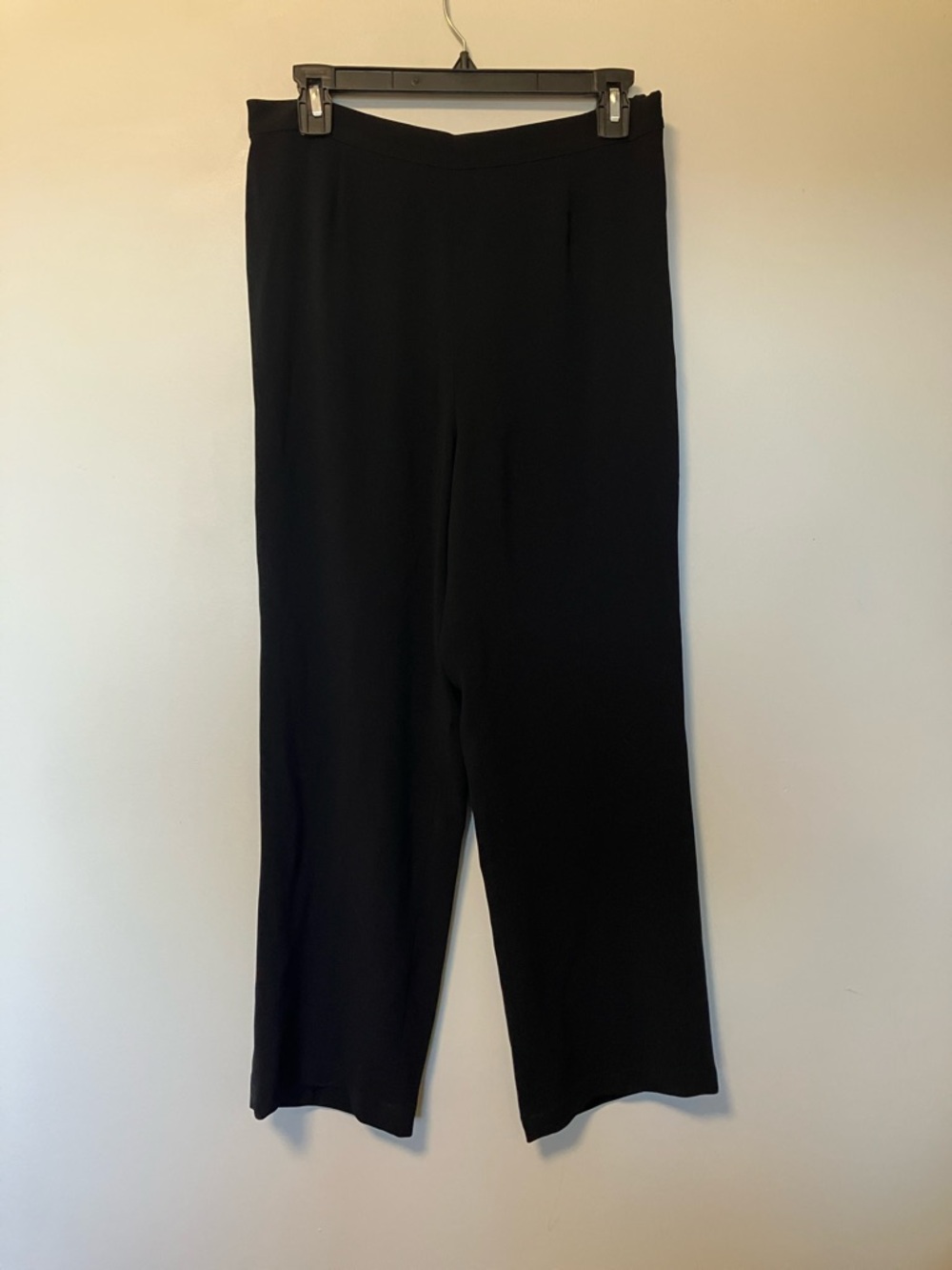 St. John Black Wide-Leg Knit Pants
